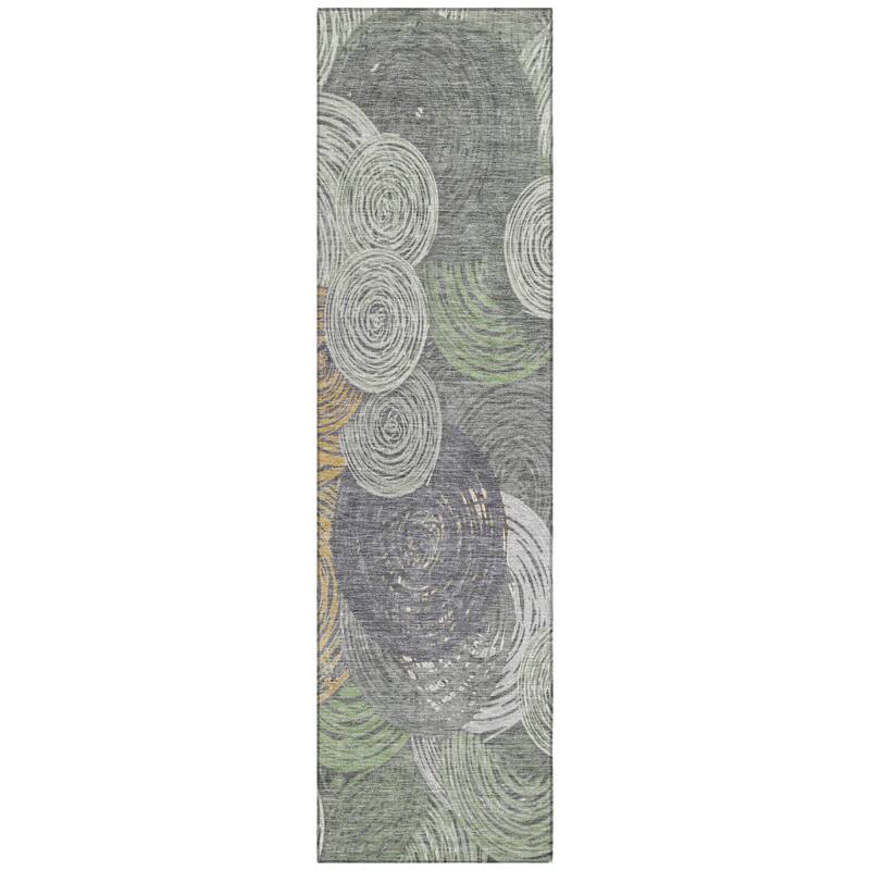 Machine Washable Indoor/ Outdoor Modern Twister Chantille Rug