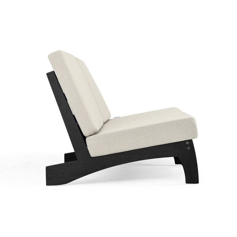 3 Seat Wood 64" W Cushioned Outdoor Patio Sofa with Coffee Table