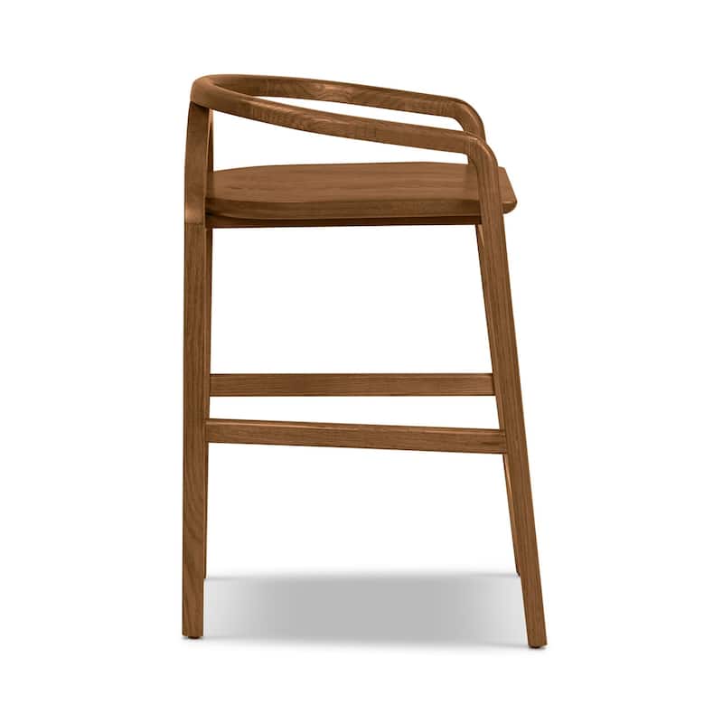 Poly & Bark Yokohama Counter Stool in Black - Solid Oak Wood