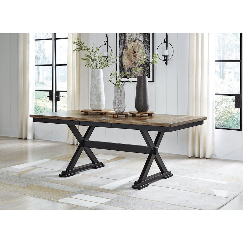 Signature Design by Ashley Wildenauer Brown/Black Dining Extension Table - 40" W x 78" D x 30.13" H