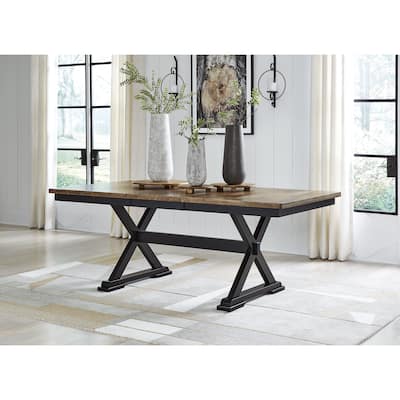 Signature Design by Ashley Wildenauer Brown/Black Dining Extension Table - 40" W x 78" D x 30.13" H