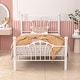 preview thumbnail 17 of 21, VECELO Classic Metal Platform Bed Frame, Twin Size Beds with Shell Style, Storage Space Under Bedframes, Kids Bed White - Twin