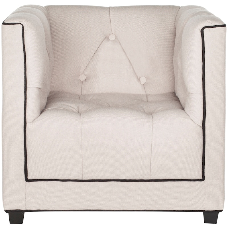 SAFAVIEH Kids Deeann Little Decorator Taupe And Black Childrens Club Chair - 23Wx21Dx22H