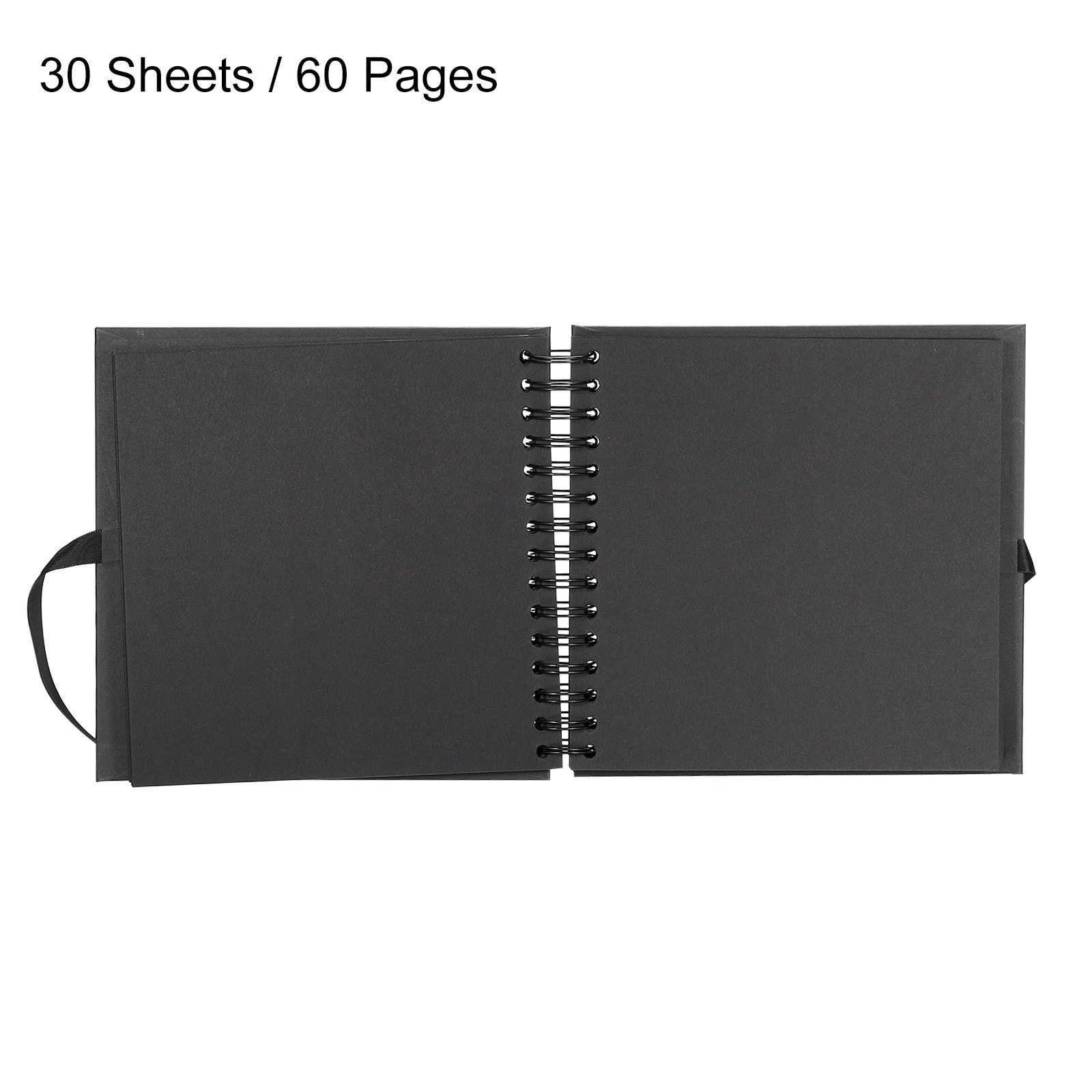 Scrapbook Album, 10inch Ribbon Photo Album,with 30 Sheets Black Pages,Black