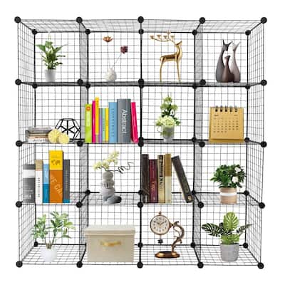 16 Cube Wire Grid Organizer,Multi Use DIY Bookcase