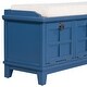 preview thumbnail 17 of 23, Upholstered Storage Bench & Unique Removable Seat Cushion Design with 3 Drop Down Storage Doors and Spacious Storage Space