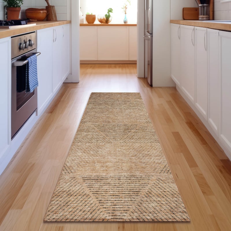 Premium Washable Super Soft Mid Century Modern Mayfield Rug - Copper - 2' 3" x 7' 6" - Runner