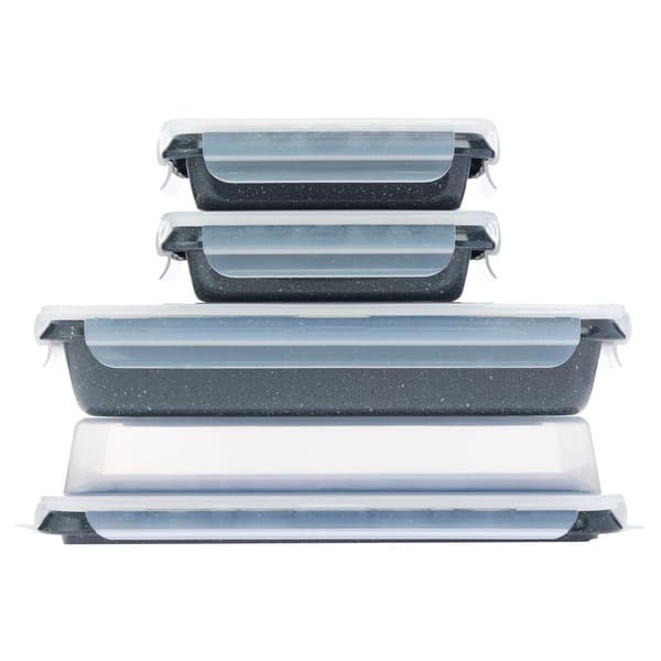 Curtis Stone 8-piece Dura-Bake and Bake, Roast and Store Set Refurbished - Stone Grey