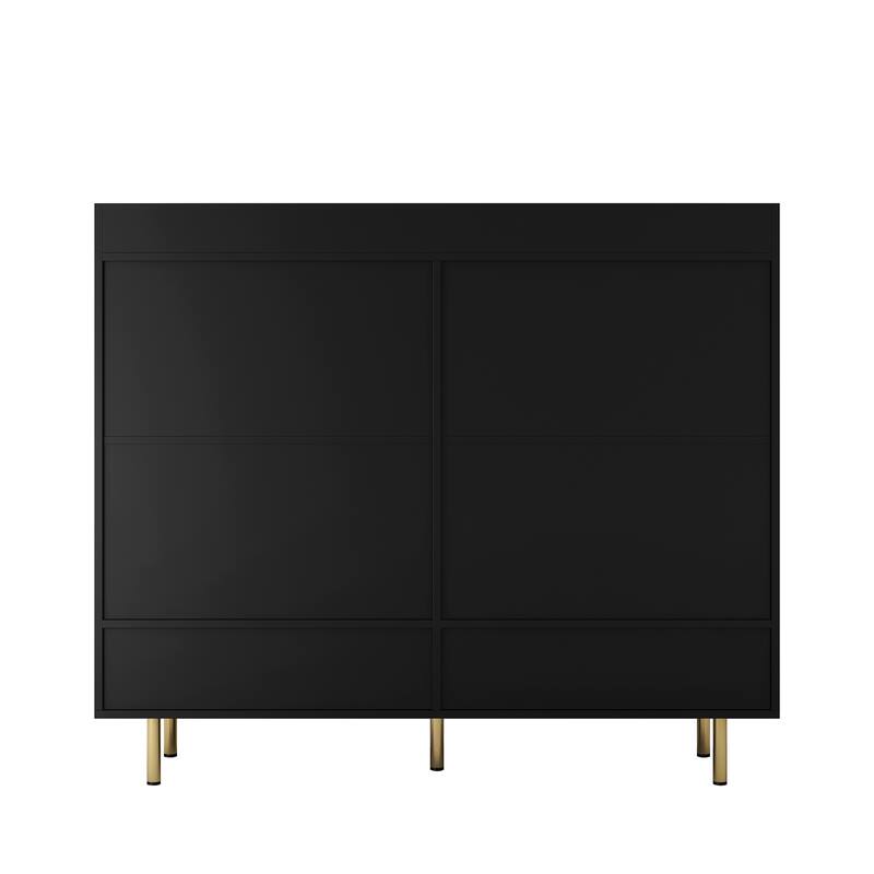 Modern Shoe Cabinet with 4 Doors, Shoe Storage Organizer with Adjustable Shelves for Entryway