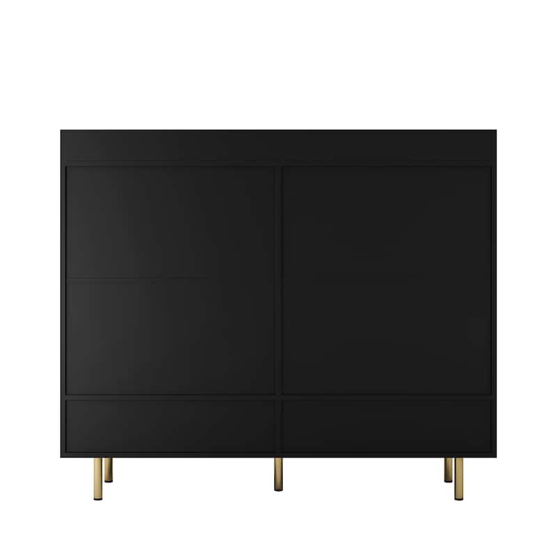 Stylish Slim Shoe Storage Rack Cabinet with 4 Doors and Adjustable Shelves for Entryway, Hallway or Closet Organization