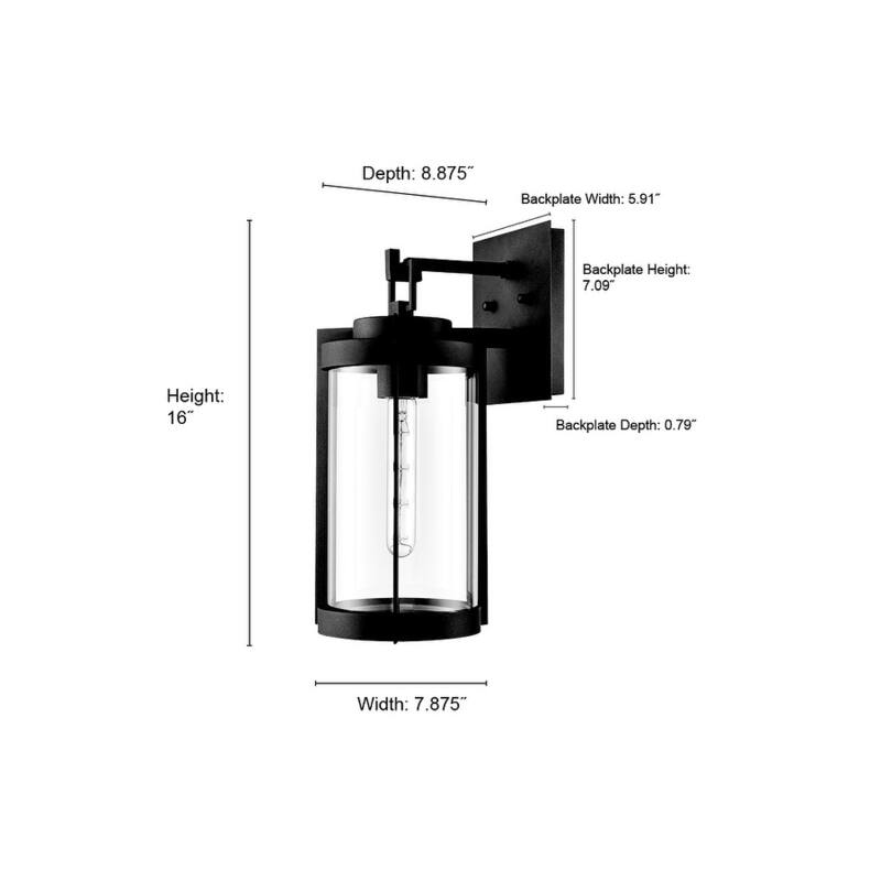 Millennium Lighting Ellway 1 Light Outdoor Wall Sconce in Textured Black