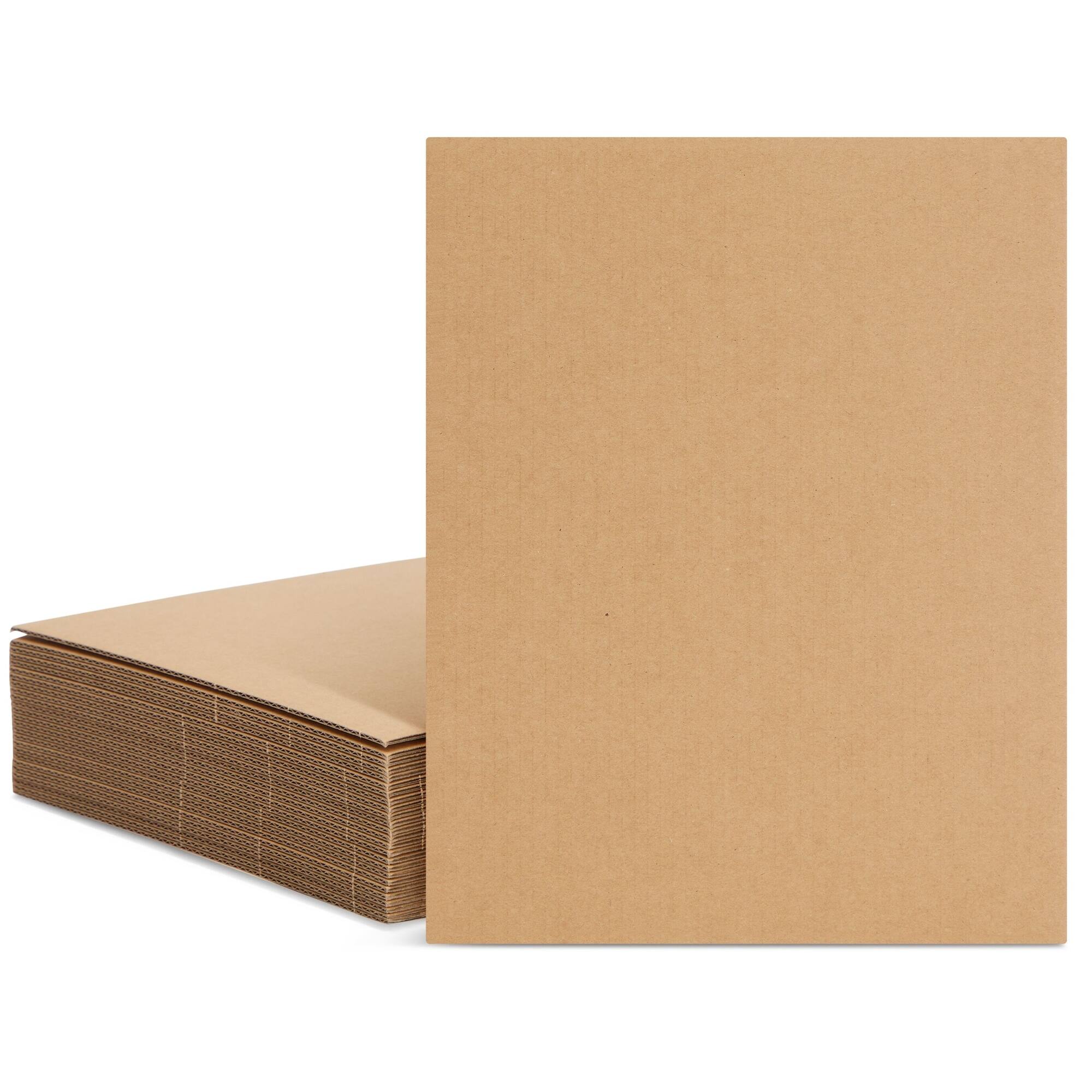 2mm Strong Corrugated EFlute Boards (8 x 10 in, 25 Pack) Brown On