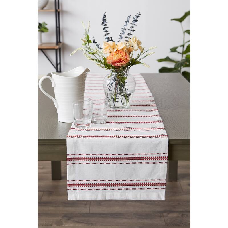 DII French Blue Zig Dobby Stripe Table Runner