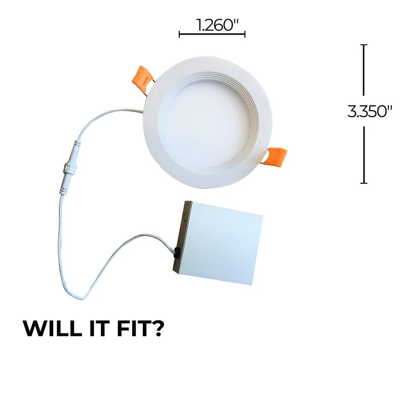 Bulbrite Pack of (2) LED 3" Round Recessed Downlight Fixture with Metal Jbox & Baffle, 50W Equivalent