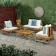 Option Teak Finish + White Cushion