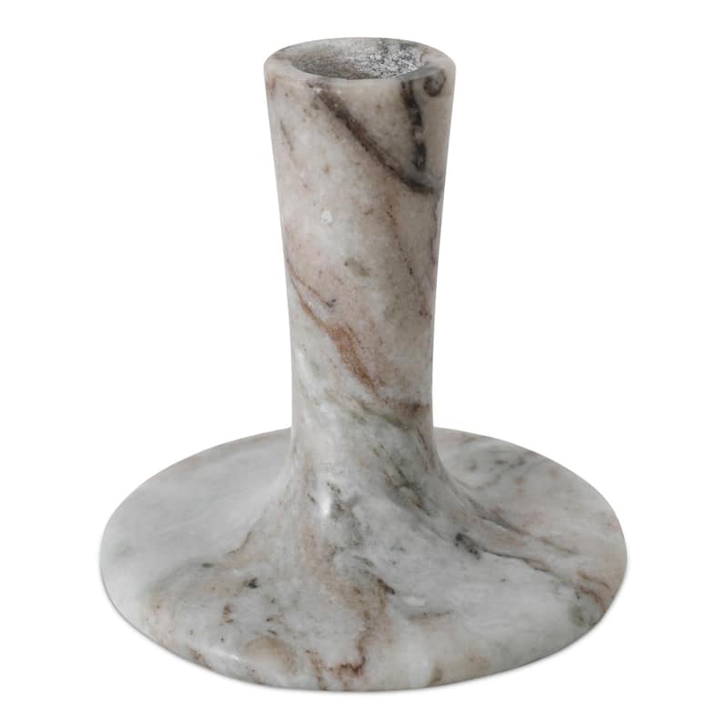 NADAAL STUDIOS Ira, Tall Candle Holder Solid Marble, Black Vein