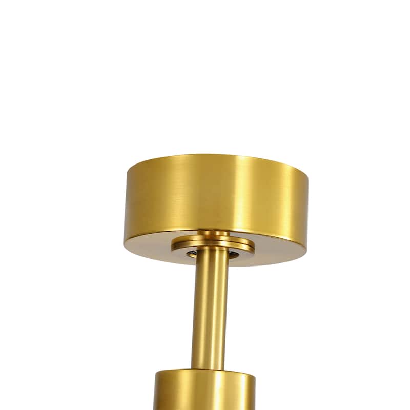 65-in Gold Large Indoor Ceiling Fan with Light Remote-6 blade