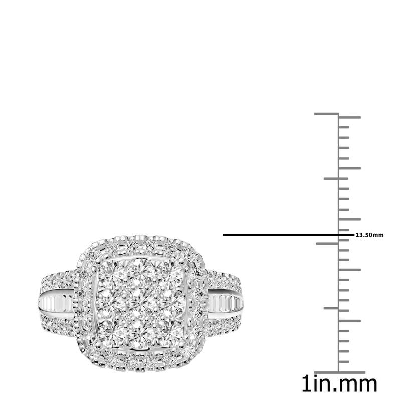 AEON Luminara Royale Cushion 1.50ct Lab Grown Diamond Cluster Halo Ring