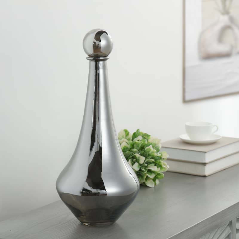 StyleCraft Austin Allen James - Pawn Plated Glass Vase - Gray - 18"