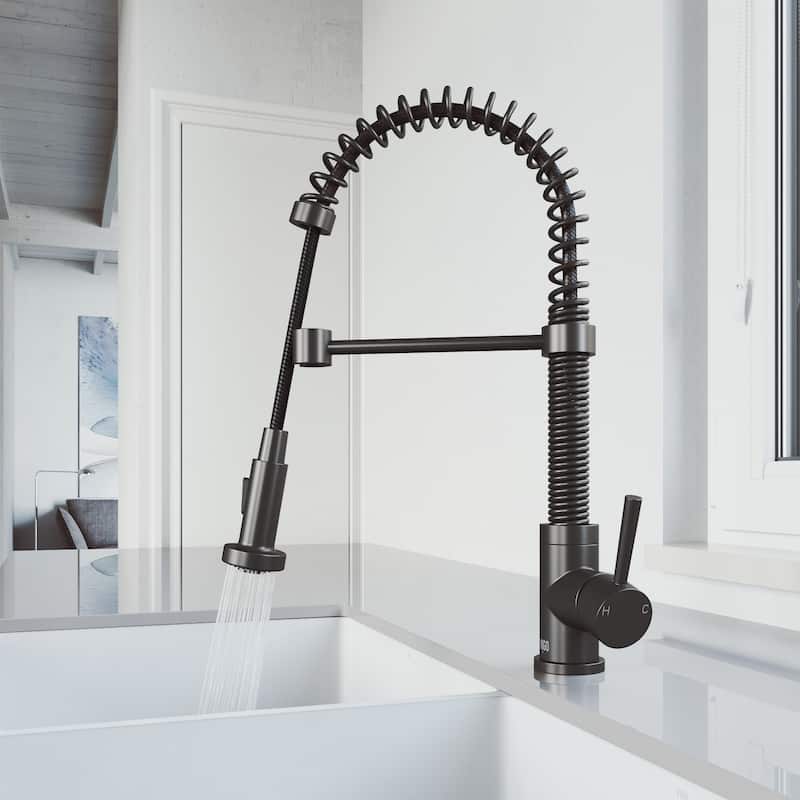 VIGO Edison 19" H Single Handle Pull-Down Sprayer Kitchen Faucet