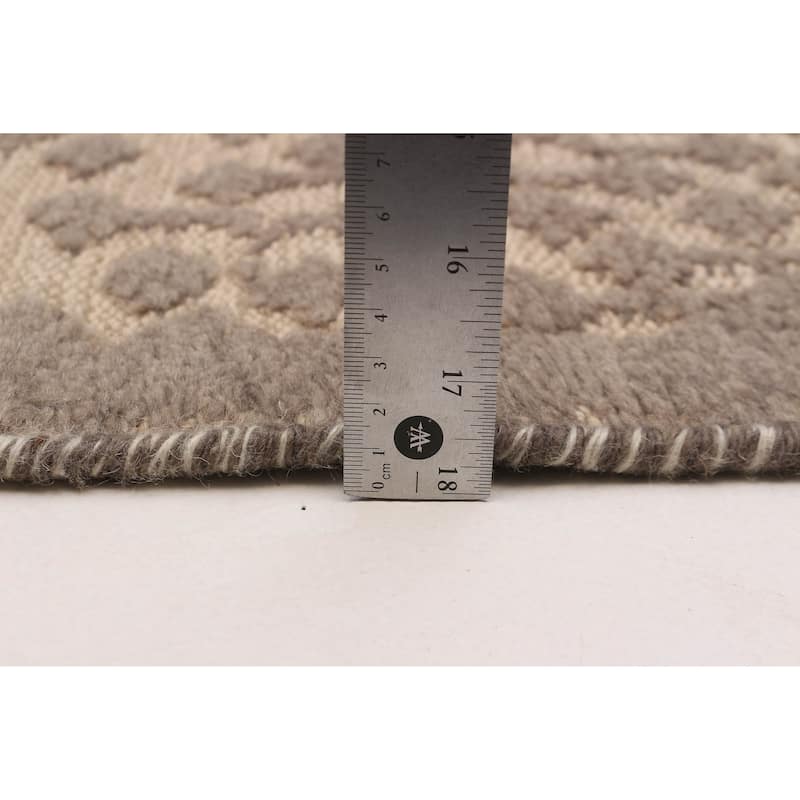 ECARPETGALLERY Hand-knotted Tangier Taupe Wool Rug - 7'10 x 9'7