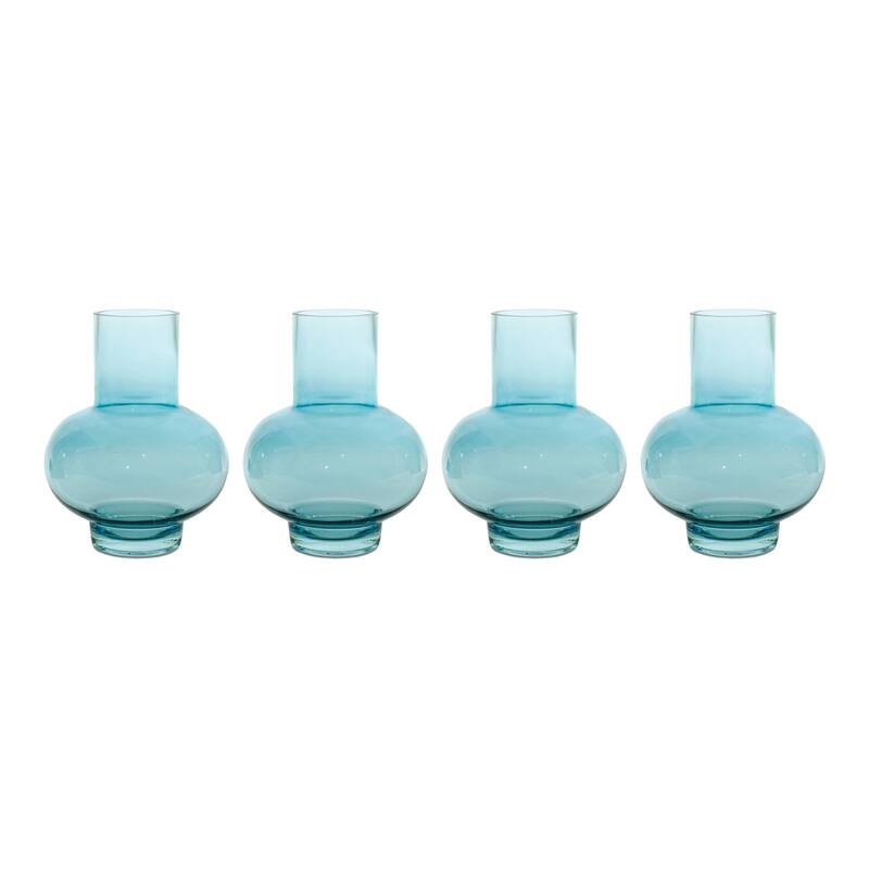 Blue Glass Vase (Set of 4)