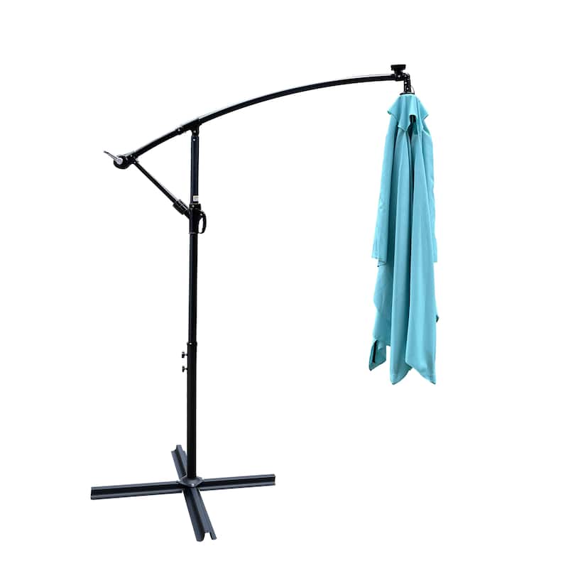 Rectangle 2x3M Patio Umbrella Solar Powered LED Lighted Sun Shade Market Waterproof 6 Ribs Umbrella with Crank and Cross Base