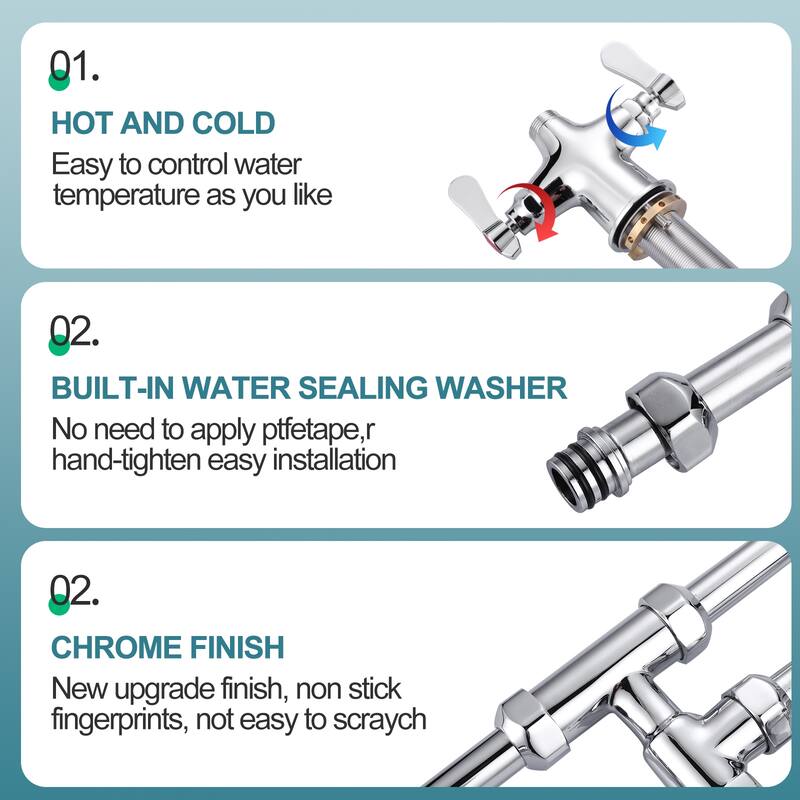 WOWOW Triple Handle Pull Down Kitchen Faucet with Pre Rinse Sprayer
