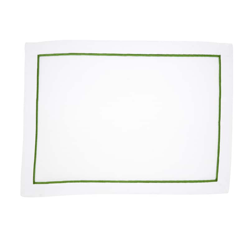 Embroidered Line Design Placemat (Set of 4) - 14"x20" - Kiwi