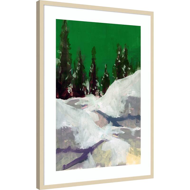 Winter Scene In the Forest 2 by Cartissi Wood Framed Wall Art Print