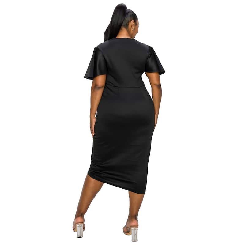 L I V D Women's Plus Size Millie Cutout Flutter Dress