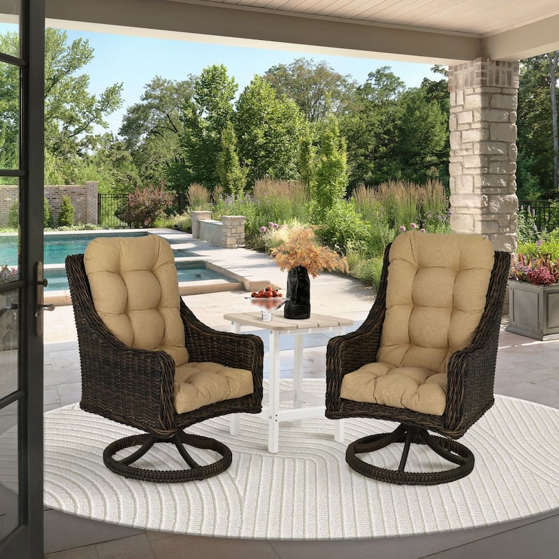 Aoodor Tufted Adirondack Chair Cushion Patio Rocking Chair Cushions Outdoor High Back Cushions with Ties