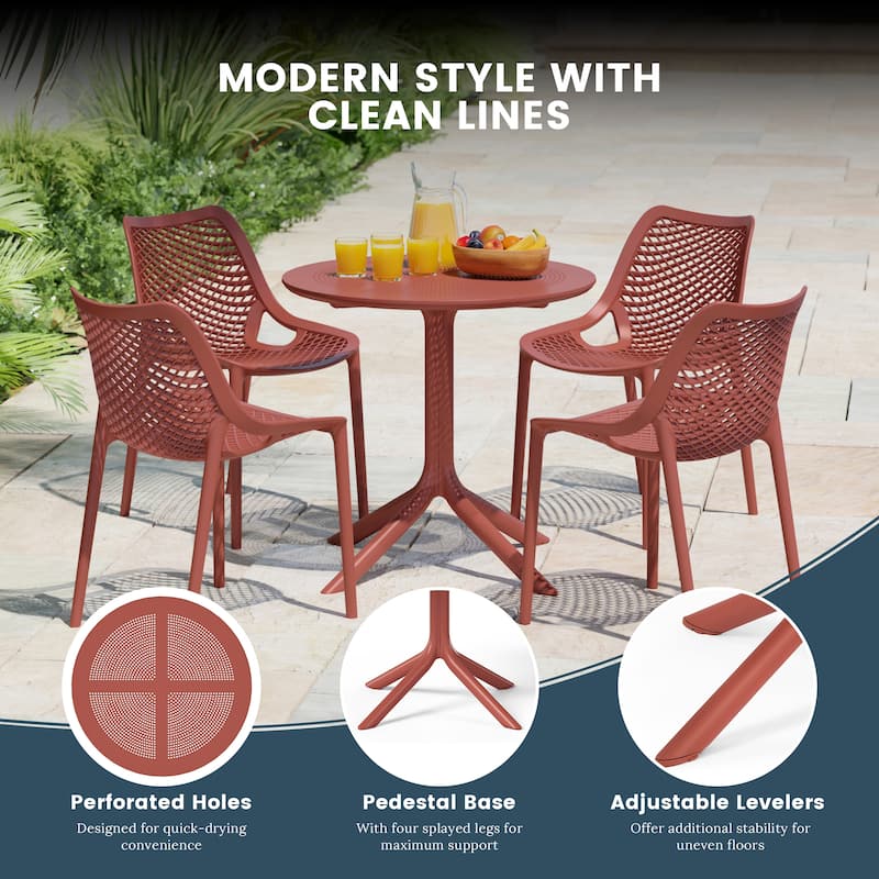 Frond and Form 4-Person Outdoor Round Dining Set