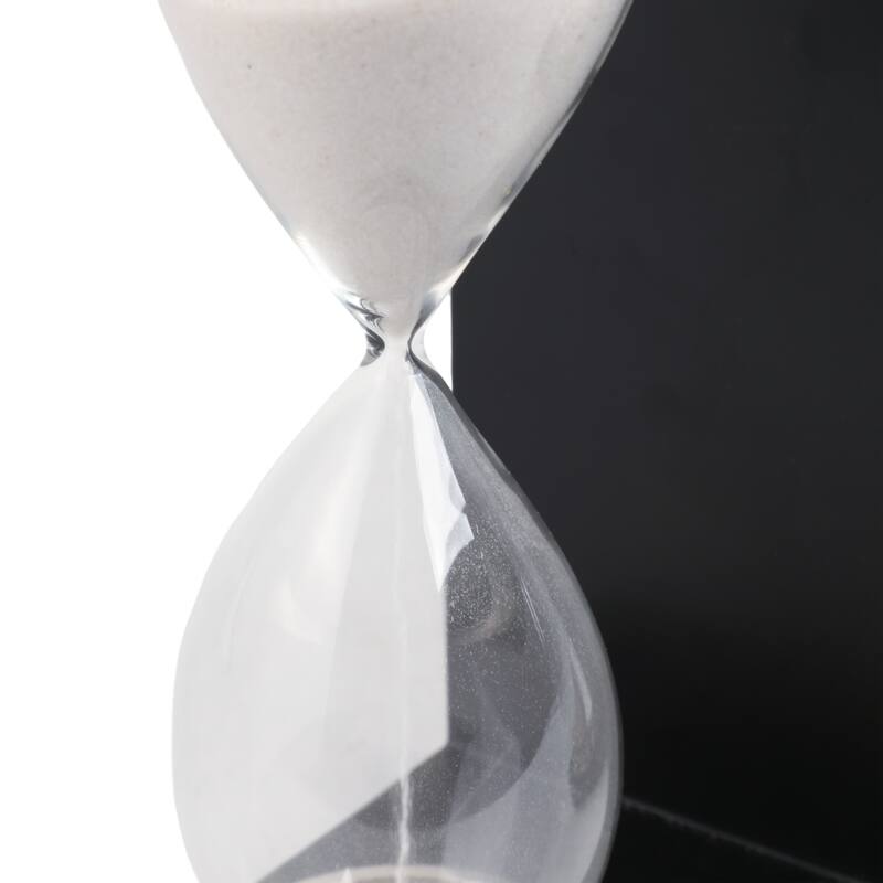 Decorative Hourglass Sand Timer Bookends - Set of 2, 10", Black - 11.0"