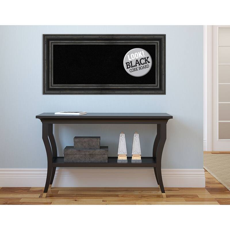 Framed Black Cork Board, Rustic Pine Black On Sale Bed Bath