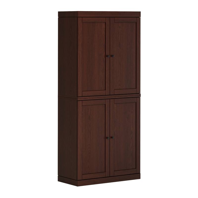 Palace Imports Premium 100% Solid European Oak Hardwood Bathroom Storage Cabinet with Shaker Doors - 32" Wide, 71.5" Tall