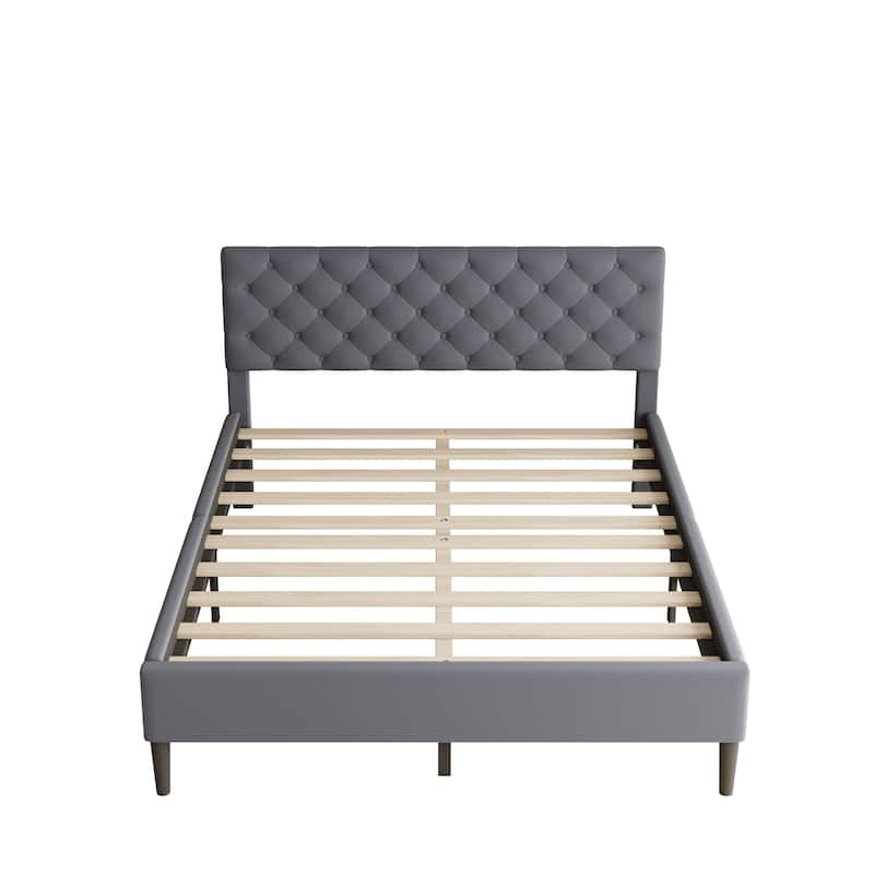 Upholstered Linen Platform Bed