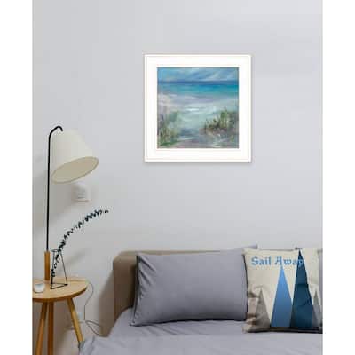 TrendyDecor4U "Blue Horizons" Framed Print Wall Art by Tracy Owen-Cullimore - Brown