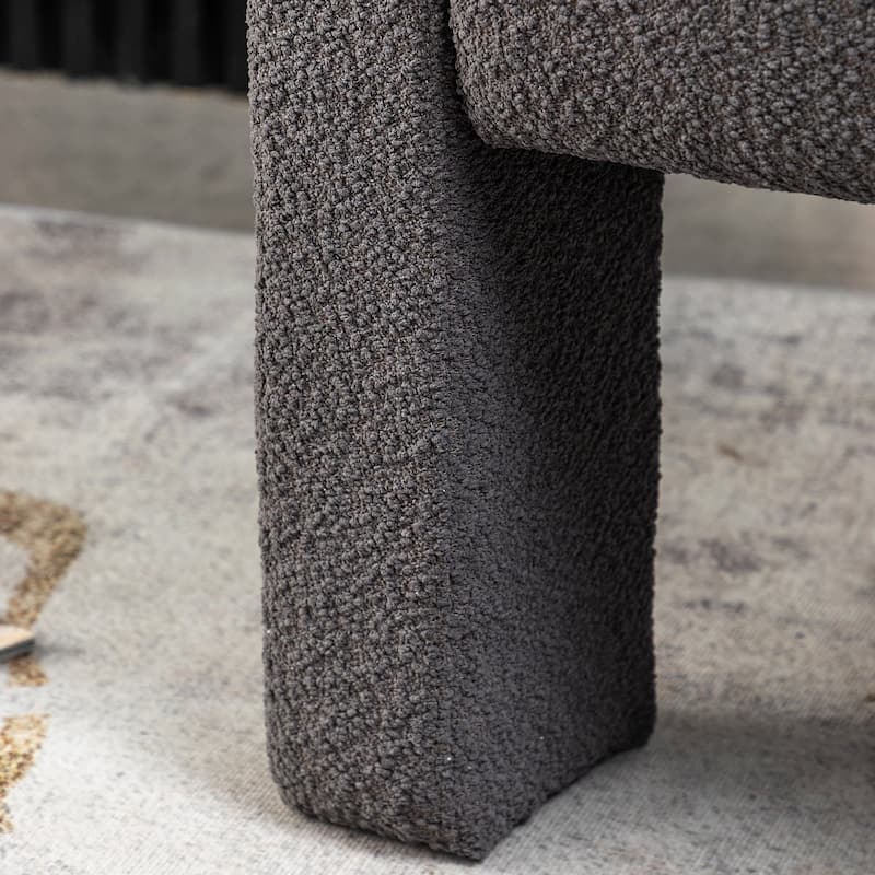 KINWELL 28" Wide Boucle Upholstered Square Armchair