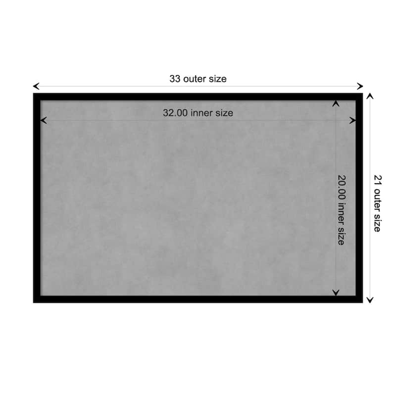 Amanti Art Black Gallery Deep Framed Magnetic Board - Board Size 32x20