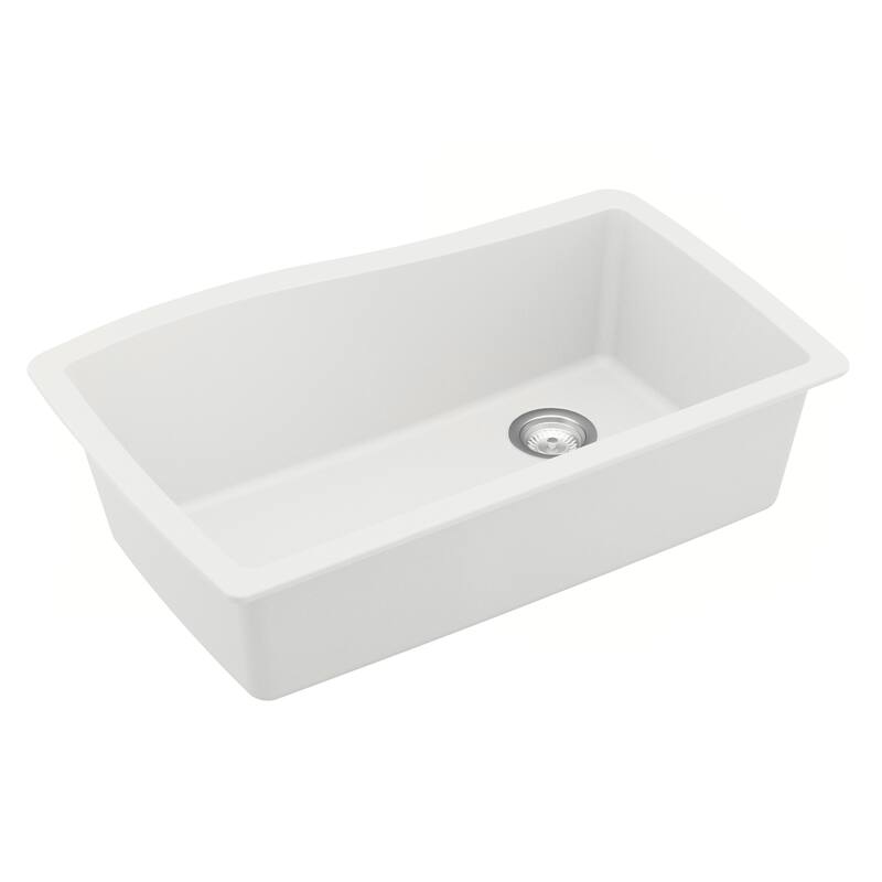 Karran Undermount Quartz Composite 33 in. Single Bowl Kitchen Sink with Accessories