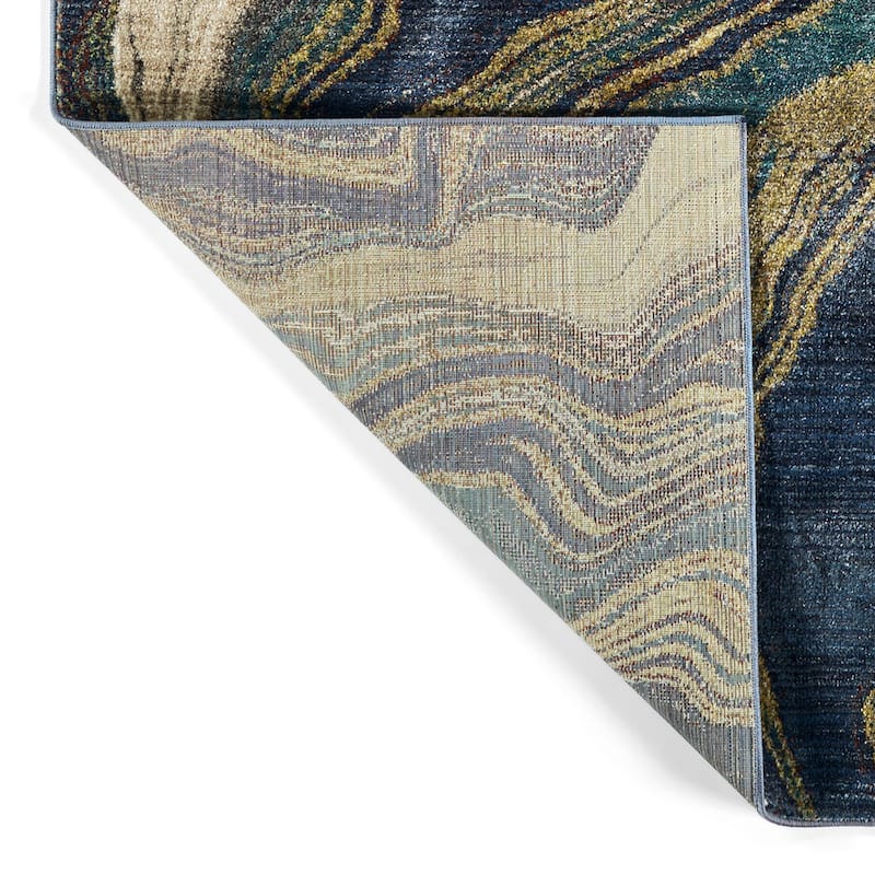 Maya Collection Denim Power Loomed Indoor Area Rug