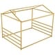 preview thumbnail 9 of 9, Gold Modern Queen Size Bed Frames Metal House Shape Platform Bed with Headboard and Footboard, No Box Spring Needed