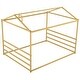 preview thumbnail 17 of 22, Queen Size House Shape Platform Bed, Modern Floor Bed with Roof and Metal Bed Frame, No Box Spring Needed for Bedroom