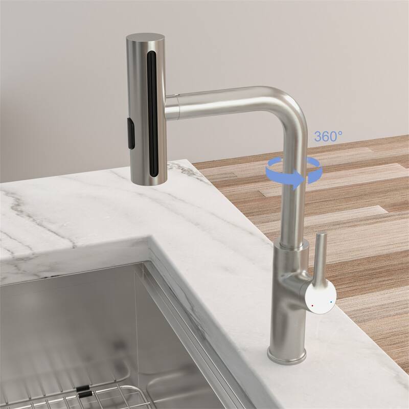 360 Rotation Pull-Down Kitchen Faucet with 4 Spray Modes