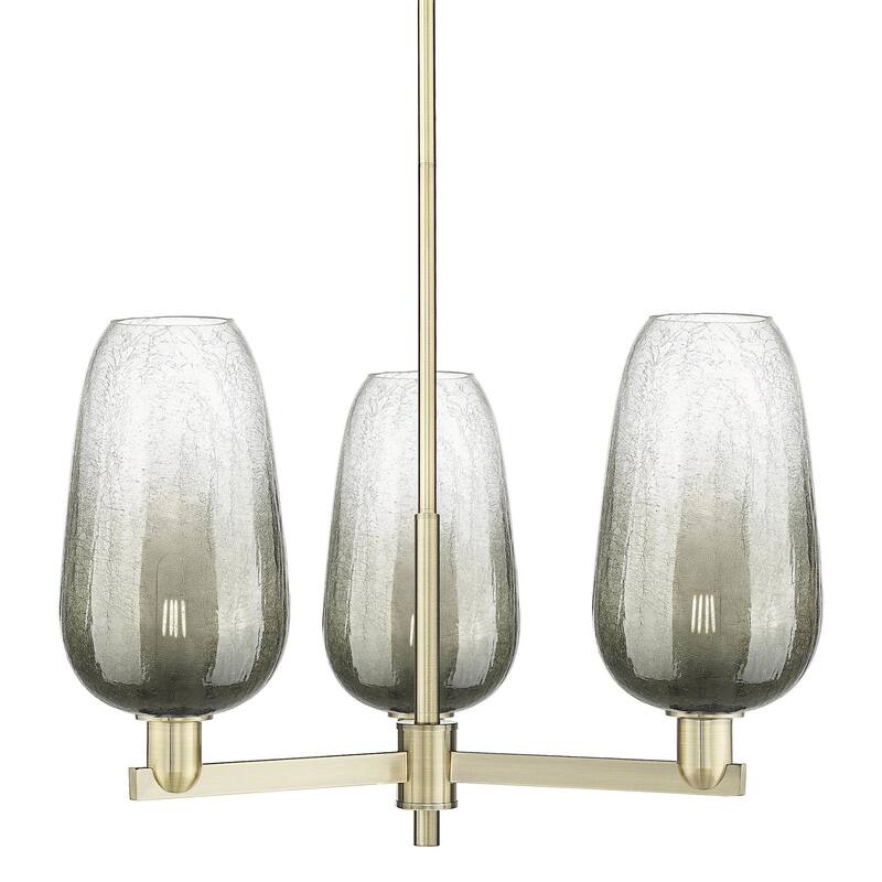 Innovations Lighting 716-3CR-17-18 Brookhaven Flute Chandelier - Antique Brass / Slate