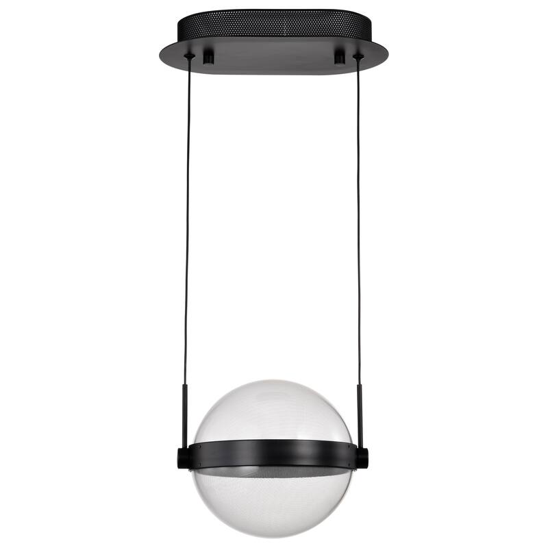 Arvada 8 Inch LED Pendant Matte Black Silk Screened Acrylic Lens - Matte Black