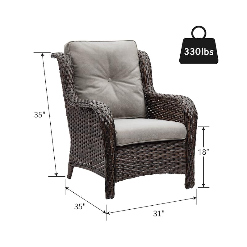 Pocassy Outdoor Patio Chairs with Ottomans Set of 4