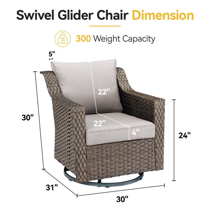 Wicker Outdoor Swivel Rocker Patio Chairs