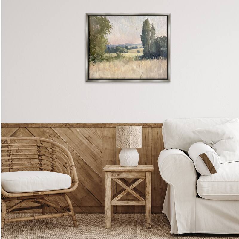 Stupell Tranquil Abstract Countryside Framed Floater Canvas Wall Art Design By Petal Prints Design